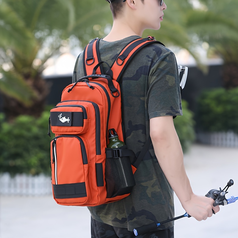 1pc Versatile Fishing Backpack With Large Capacity, Multiple Compartments,  Waterproof And Durable