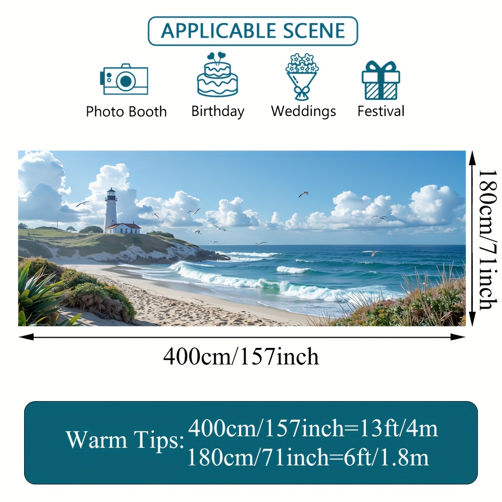 E-shop 2D Flachdruck Sommer Strand Garagentor Banner Rustikale Außendekoration Große Stoffabdeckung Ideal für BBQs Familientreffen und Outdoor-Events