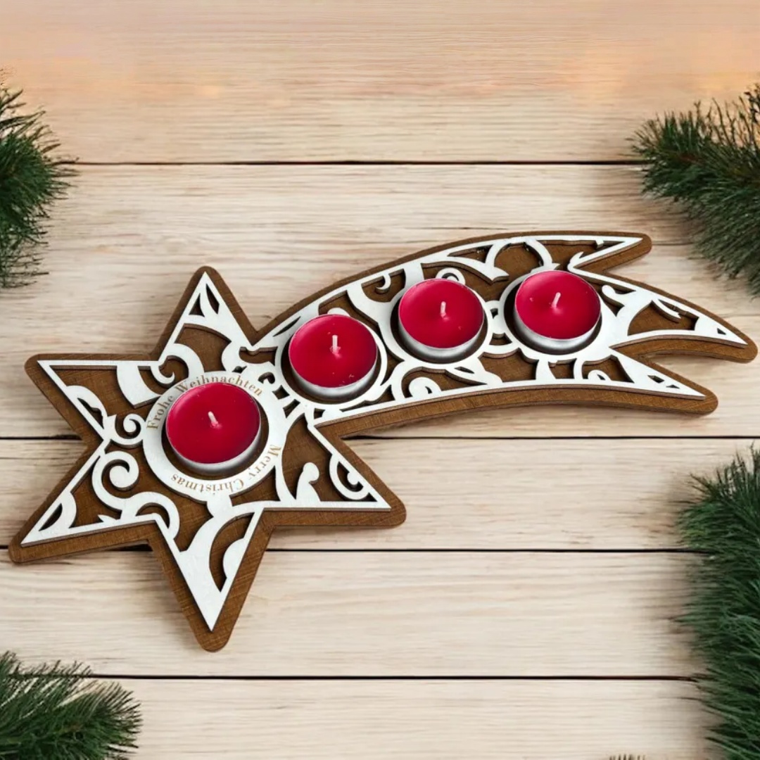 Image of A 3d Christmas Candle Holder For Home Decoration, A Festive Ornament, Candle Stand, Christmas Gift Without Candles
