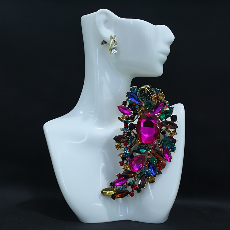 

Retro Crystal Rhinestone Chest Flower Brooch Pin Elegant Clothing Accessories Wedding Corsage Jewelry