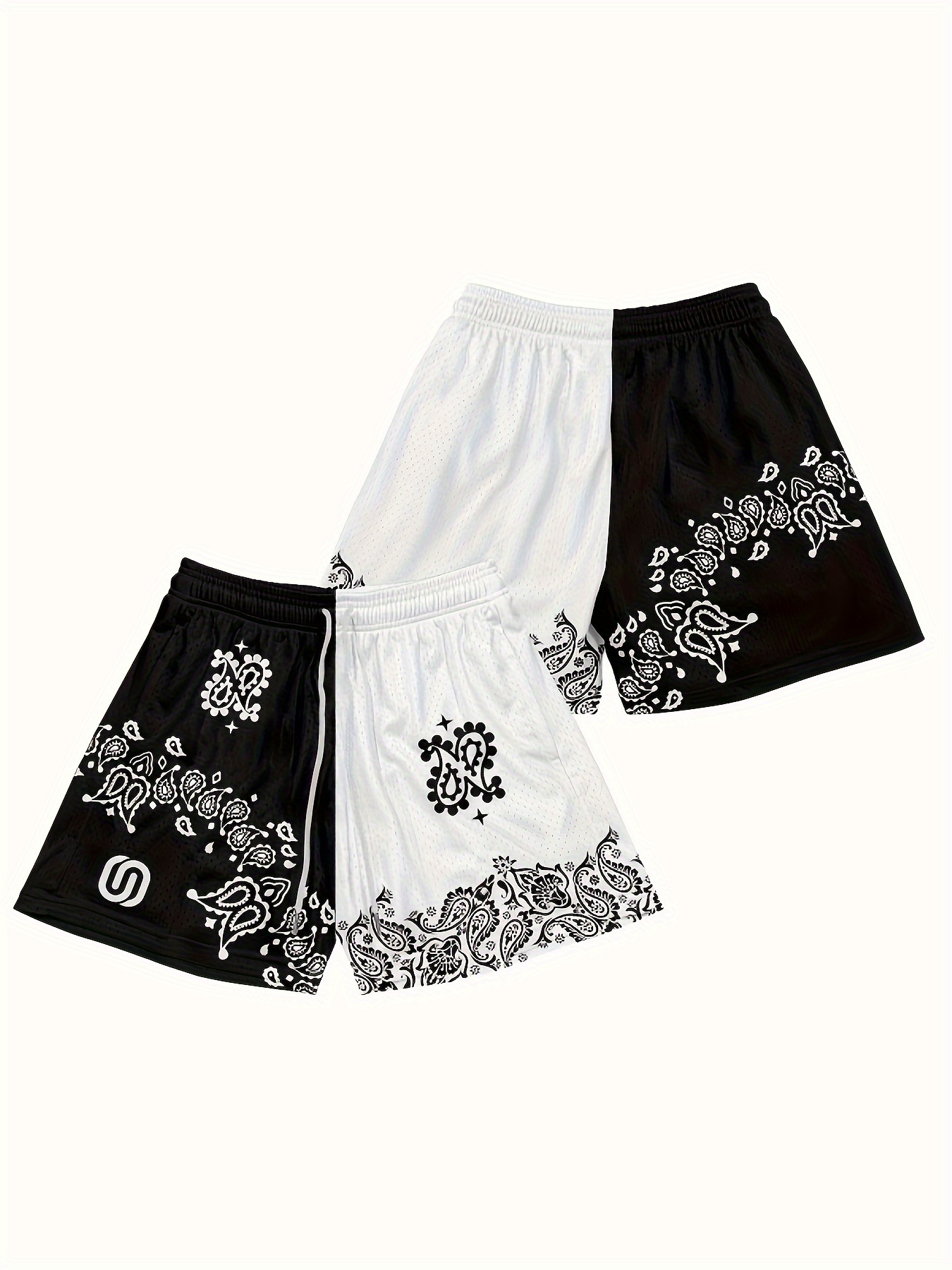 contrast color casual mesh shorts inches inseam Temu