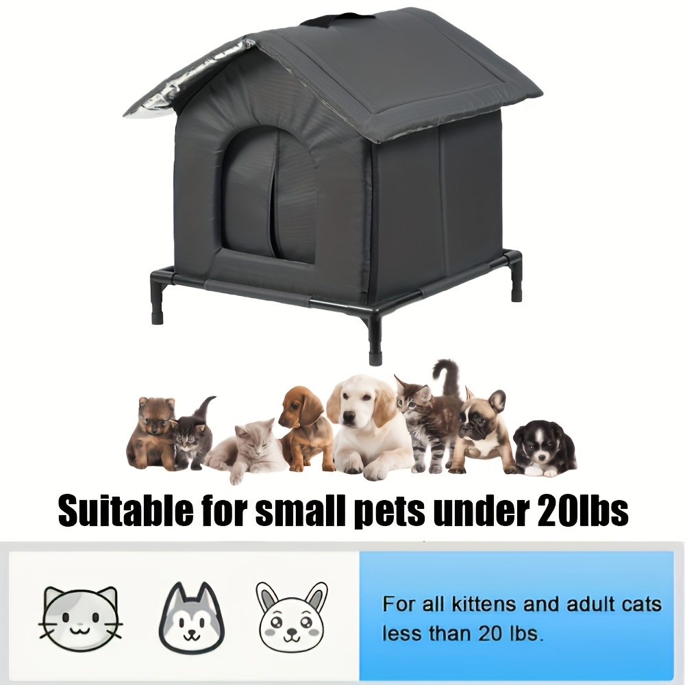 Outdoor Cat Shelter, Made Of Oxford Fabric, Insulated And Wind Resistant, Suitable For Stray Cats And , Easy To Assemble, Cozy Warm Mat, Collapsible Design, Gift For Pets
