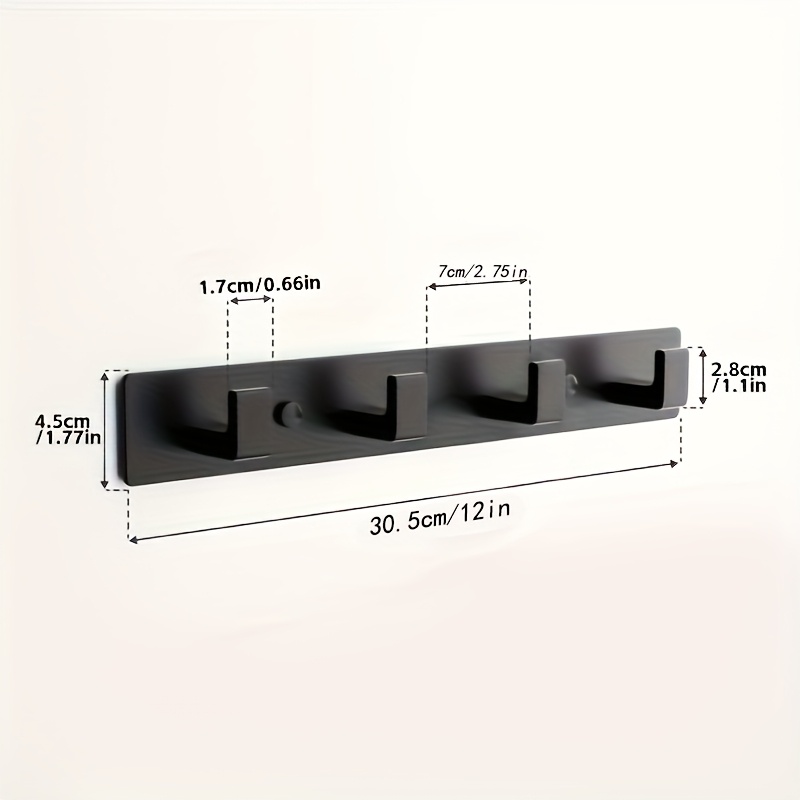 E-shop 1 Stück Wandmontierter Mantel- Hutständer, moderner Haken mit 4 rechtwinkligen Haken, geeignet für Eingangsbereiche, Badezimmer, Schlafzimmer,