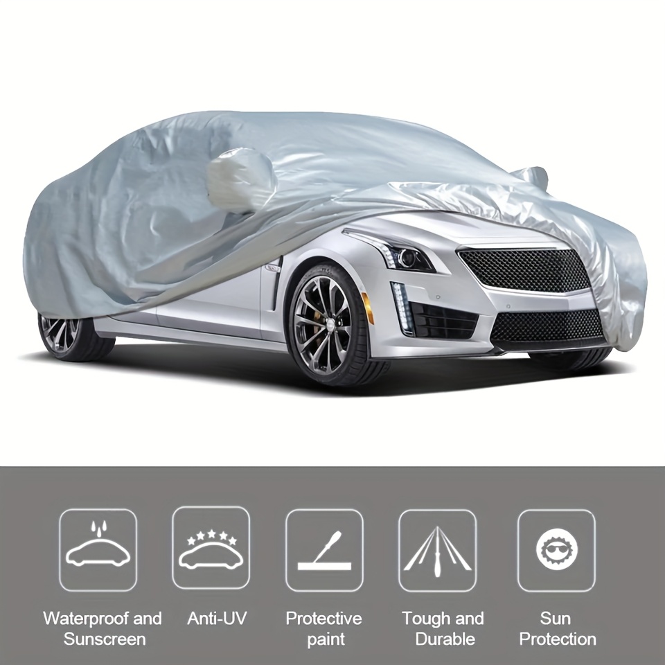 1pc housse de universelle étanche - protection extérieure les uv, pluie, poussière et résistante aux hautes températures, matériau peva de haute qualité, protection toutes pour , anti-poussière, argenté, accessoires auto détails 0