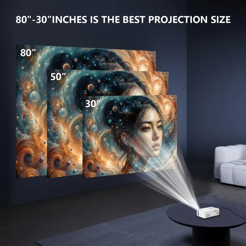 portable mini projector home projector best viewing experience fast gathering led light compatible with mobile phone computer tv usb ideal for home theater and office Product details 3