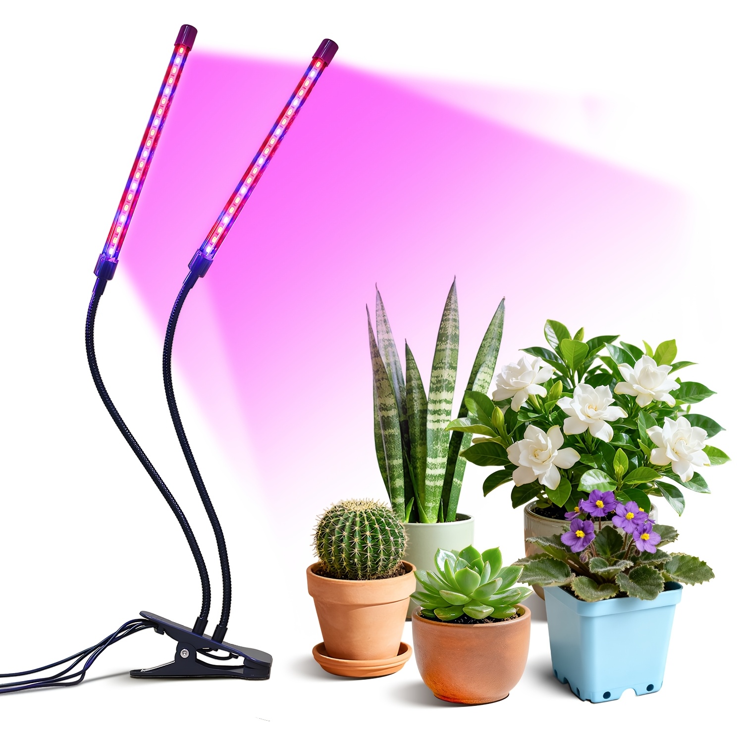 TEMU Lampe LED Intelligente pour Plantes, Source de Lumière Réglable, Design à Pince , Fonction Minuterie, Universelle pour Fleurs