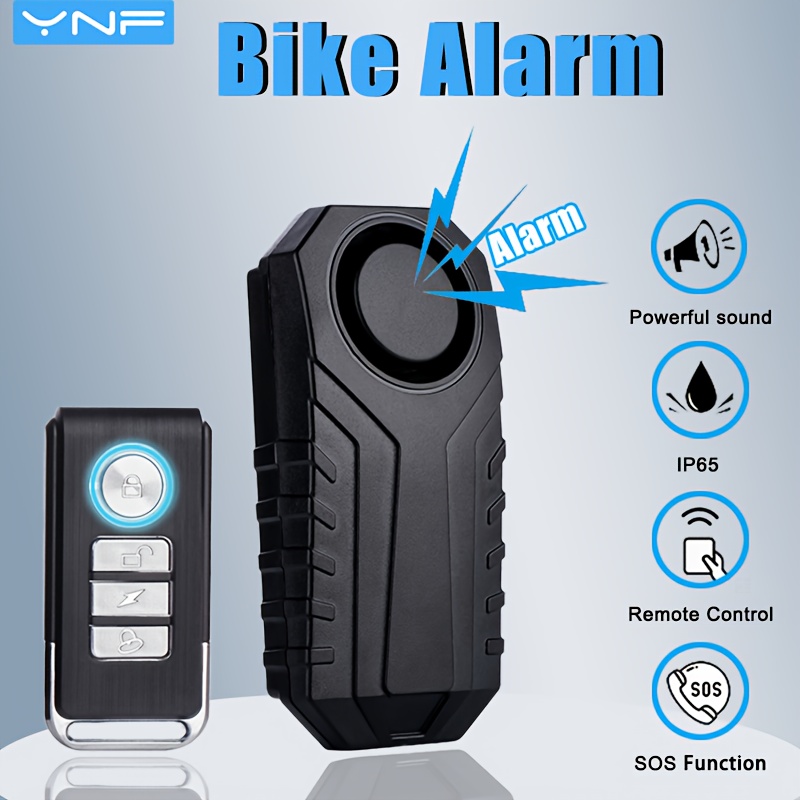 Image of Ynf Bicycle Anti-theft Alarm | 113db Loud Alarm | Remote + Vibration Dual Trigger | Ip65 | 6-month | Fits Most Vehicles Powersports Alarms &anti-theft