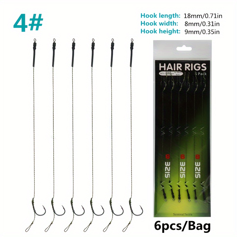 6pcs/set Ready-Made Carp Fishing Hair Rigs - Size 6#8#10 Hooks - Essential  Tackle for Successful Carp Fishing