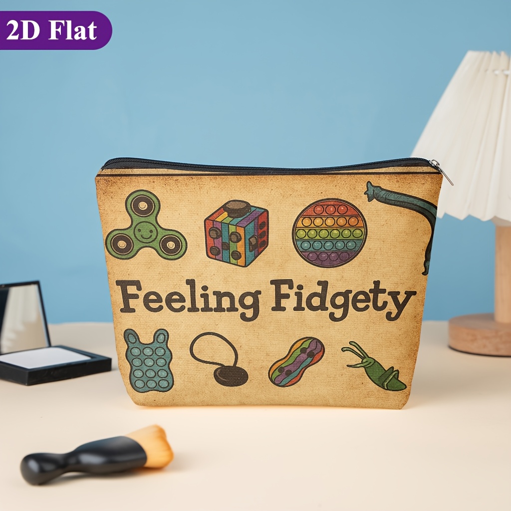 TEMU Cosmetic Bag 1pc, Anxiety Hand Toys, Featuring Fun Designs, This Double-sided Printed Women's Cosmetic Bag Is Perfect For Storing Toiletries , A