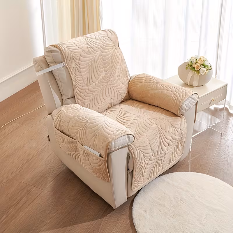 1pc plush thickened recliner chair cover armchair slipcover with adjustable straps armchair protective cover suitable for bedroom office living room home decor Product details 14