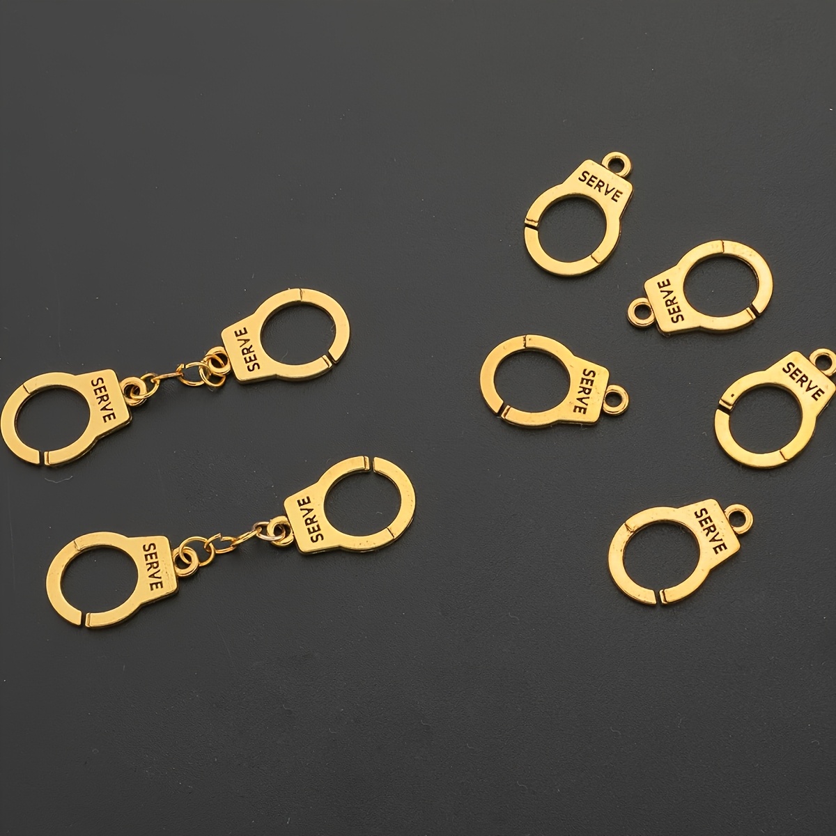 20pcs Charm Handcuff Pendants Alloy Handcuff Shaped Charms