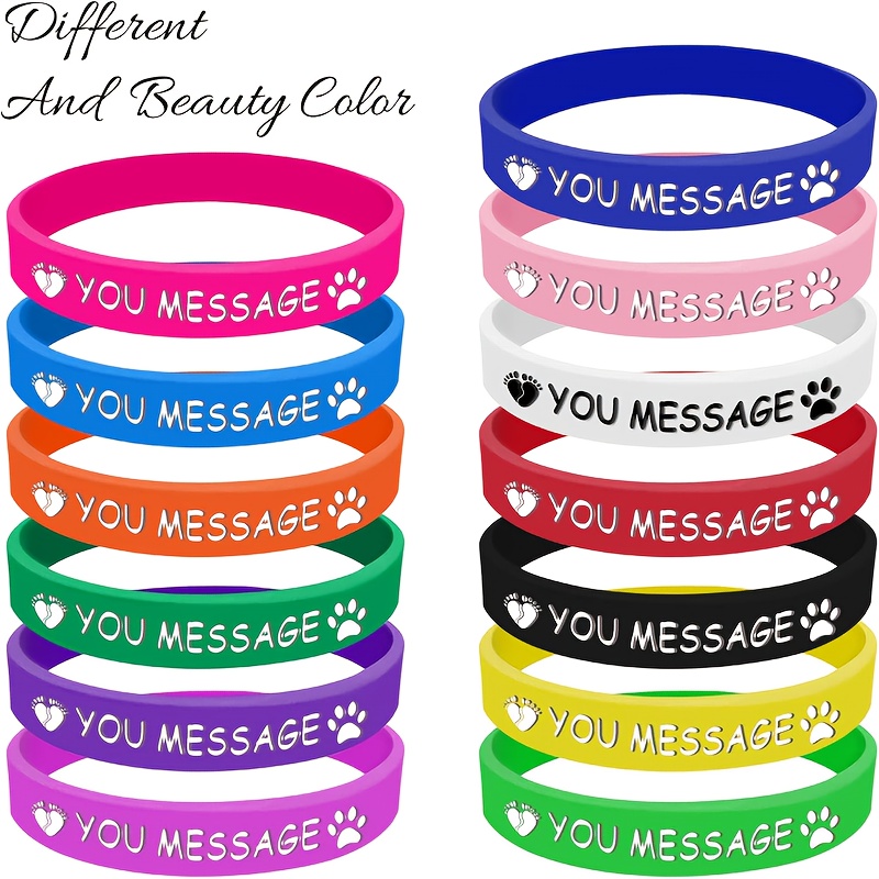 79pcs Customizable Silicone Bracelets with Heart Design