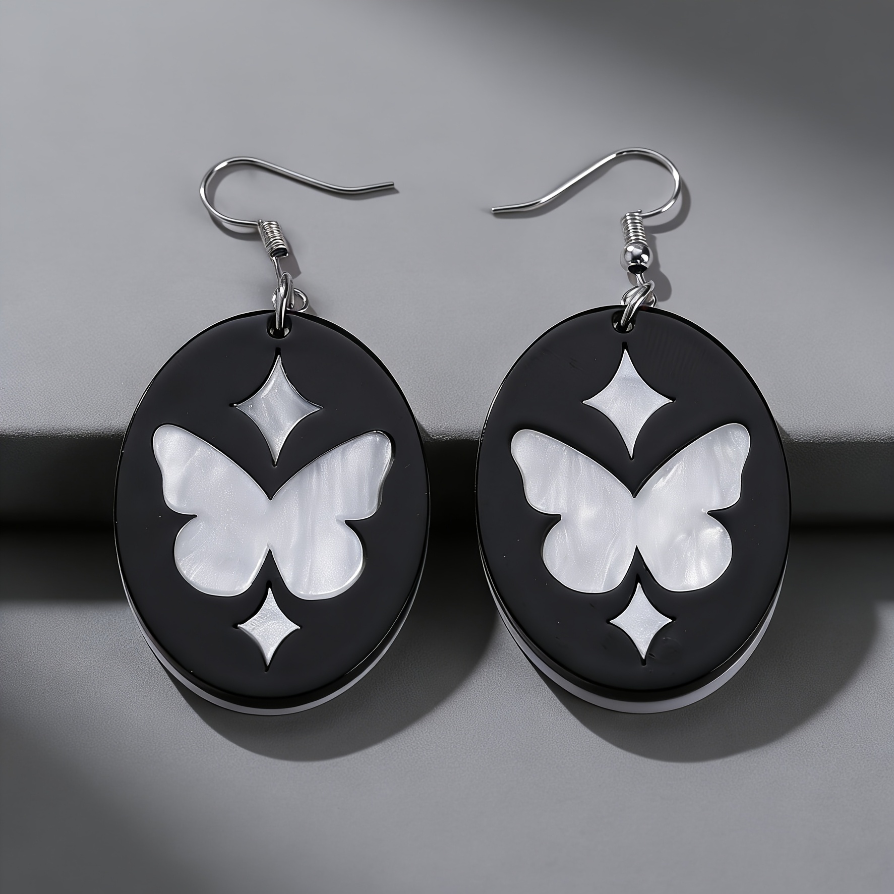 Women's Sweet Acrylic Jelly Double-Layer Butterfly Earrings