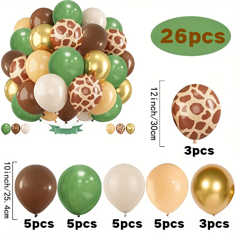 Image of 26 Themed Balloon Sets For Animal Themed Parties Used For Tropical Wildlife Themed, Birthday Parties, Anniversary Summer Party Decorations, Birthdays For 3, And Celebration Events