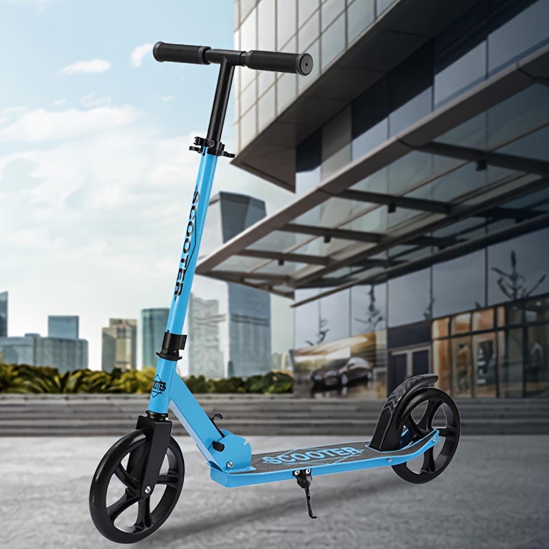 

Heavy-duty For Adults With , Foldable Design, Rear Brake, Front Suspension, Anti-slip Solid Tires, Adjustable Height – Commuter Scooter For 14+, Max 100kg