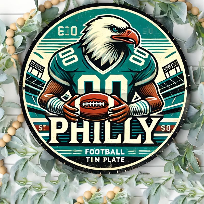 

Room Decor 1pc Vintage Philadelphia Football Eagle Tin Sign, Retro Aluminum Decor For Sports Bars, Man Caves, Game Rooms, And Enthusiasts