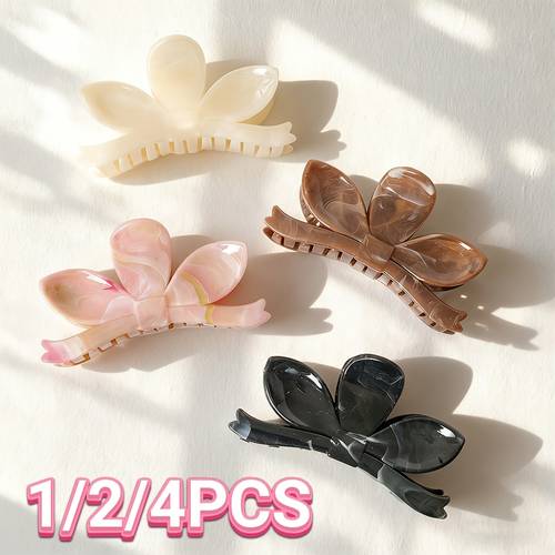 1 2 4pcs large half open flower clip easy high end lightweight hair additions anti stable and hair clip suitable for students campus classes commuting office workers makeup face washing bathing