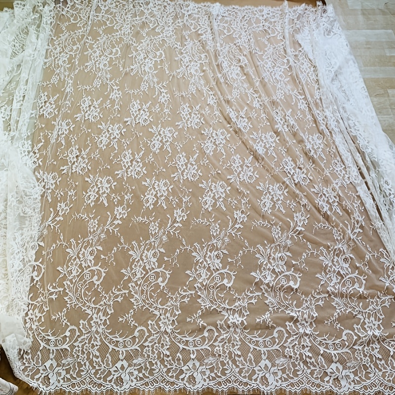 E-shop 3 Meter langer, 1,5 Meter breiter Wimpern-Spitzenspitze-Mesh-Stoff Kleidung Rock Stoff Tischdecke Dekoration Spitzen-Tischdecke