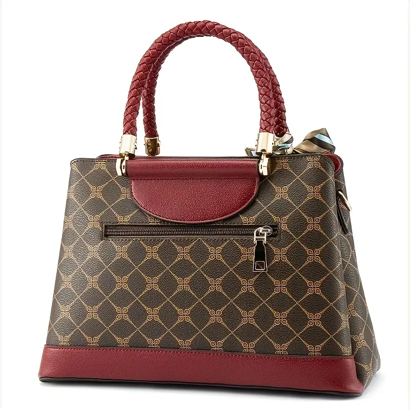 luxury tote bag spring summer handbag single shoulder bag crossbody bag for women commuting printed middle eastern womens mom bag high end old flower same large capacity womens bag with ribbon Product details 4