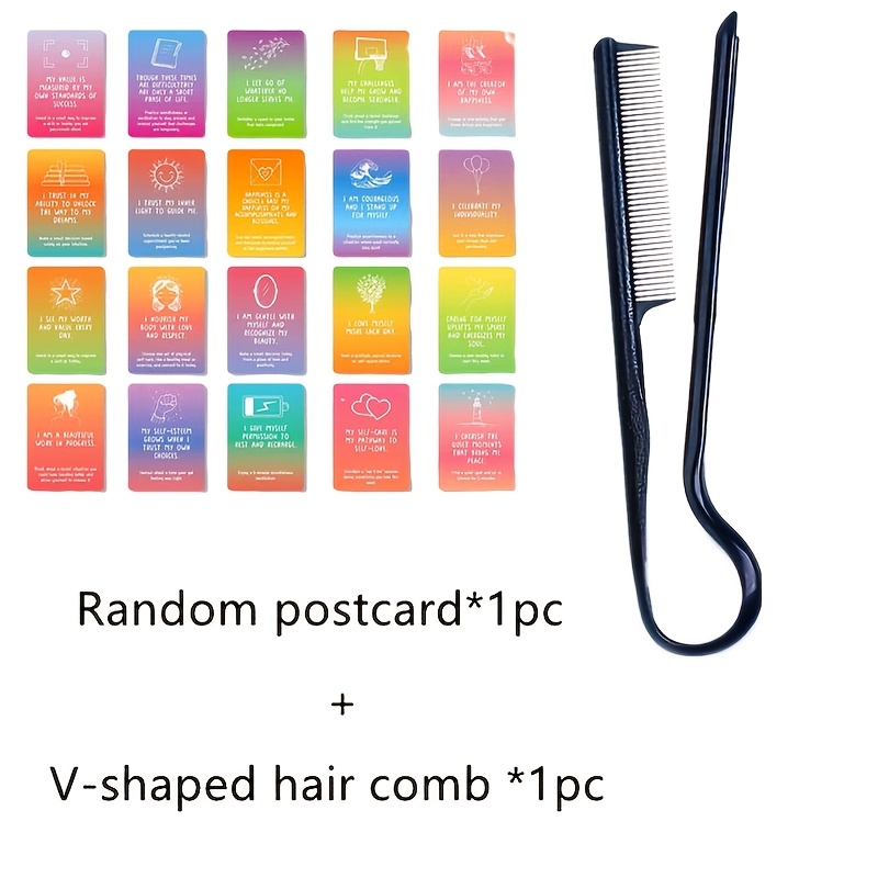 TEMU High-quality Hair Styling V-shaped Comb, Comb For Messy Hair To Straighten Hair, Hair Clamp Comb, Hair V-seam Comb, Hair Bun Tool, Random Styles