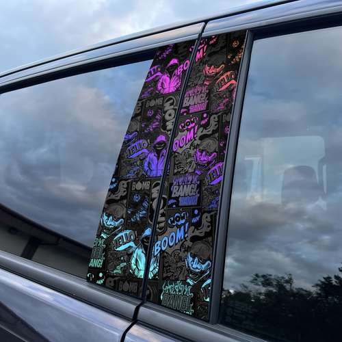 2-Pack Laser Vinyl Car Stickers – Creative DIY Decals For Exterior – 38cm X 8cm – BCSMMCAR