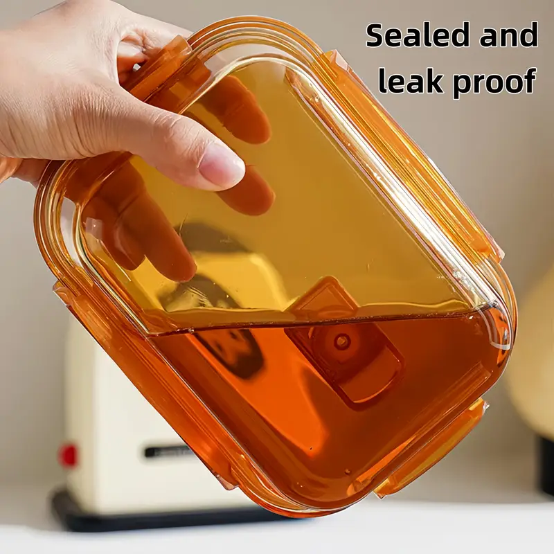 1pc microwave divided bento compartments heat resistant 40 c to 80 c ideal for es salads snacks meal prep square shape plastic glass material box food heatresistant glass Product details 2