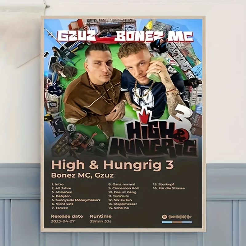 E-shop 2D Flach, ' MC Kunstposter' – Rahmenloser 2D Flachdruck, Coles Rapper HipHop Album Cover Design für Raumdekoration Musikfans. als Wanddekoration