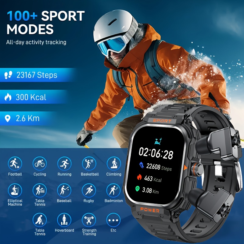Latest Men's Smartwatch with 2-In-1 Wireless Headset