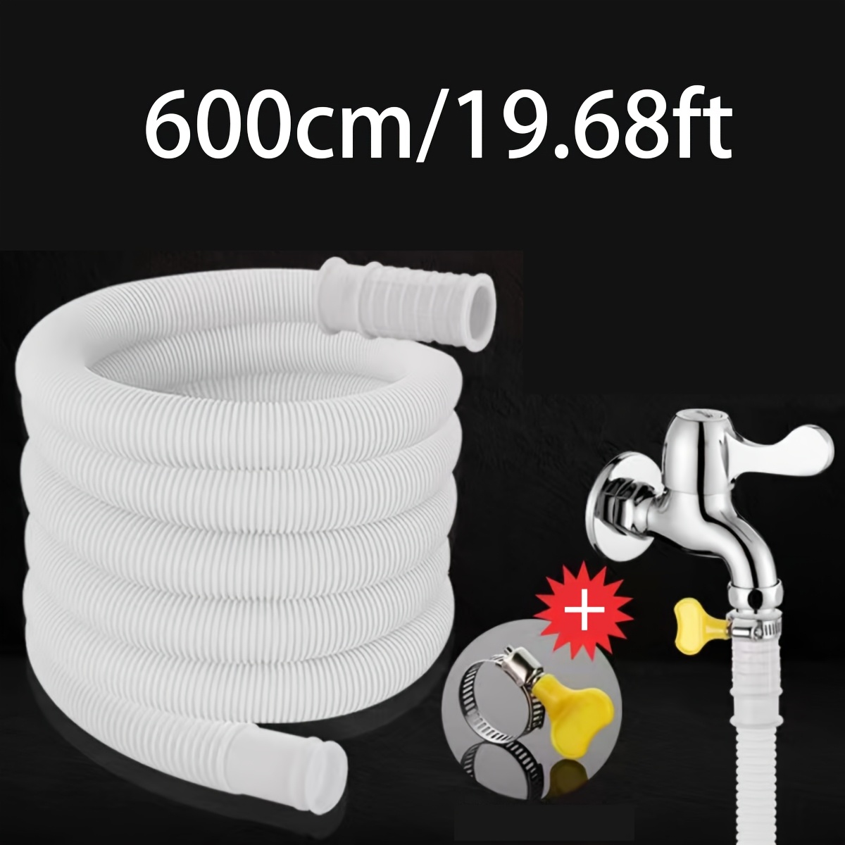 TEMU 1pc Universal Faucet Extension Tube, Thickened Leak-proof Retractable Hose, Washing Machine Sink Faucet Drain Extension Tool With Installation