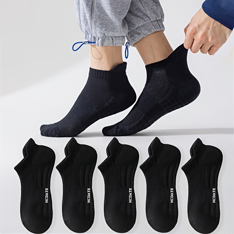 TEMU Lot de 5 paires de chaussettes courtes unisexes pour homme, style nouveau printemps/été, respirantes, absorbant la transpiration, et