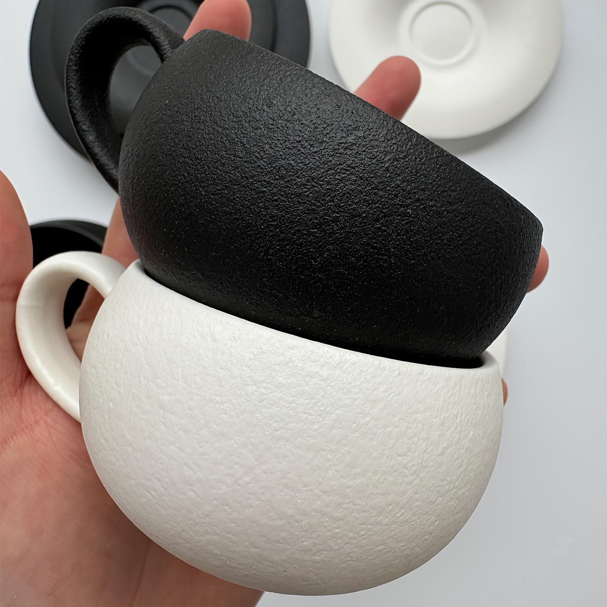 1 set 280ml 110ml white black vintage frosted stone - Temu Belgium
