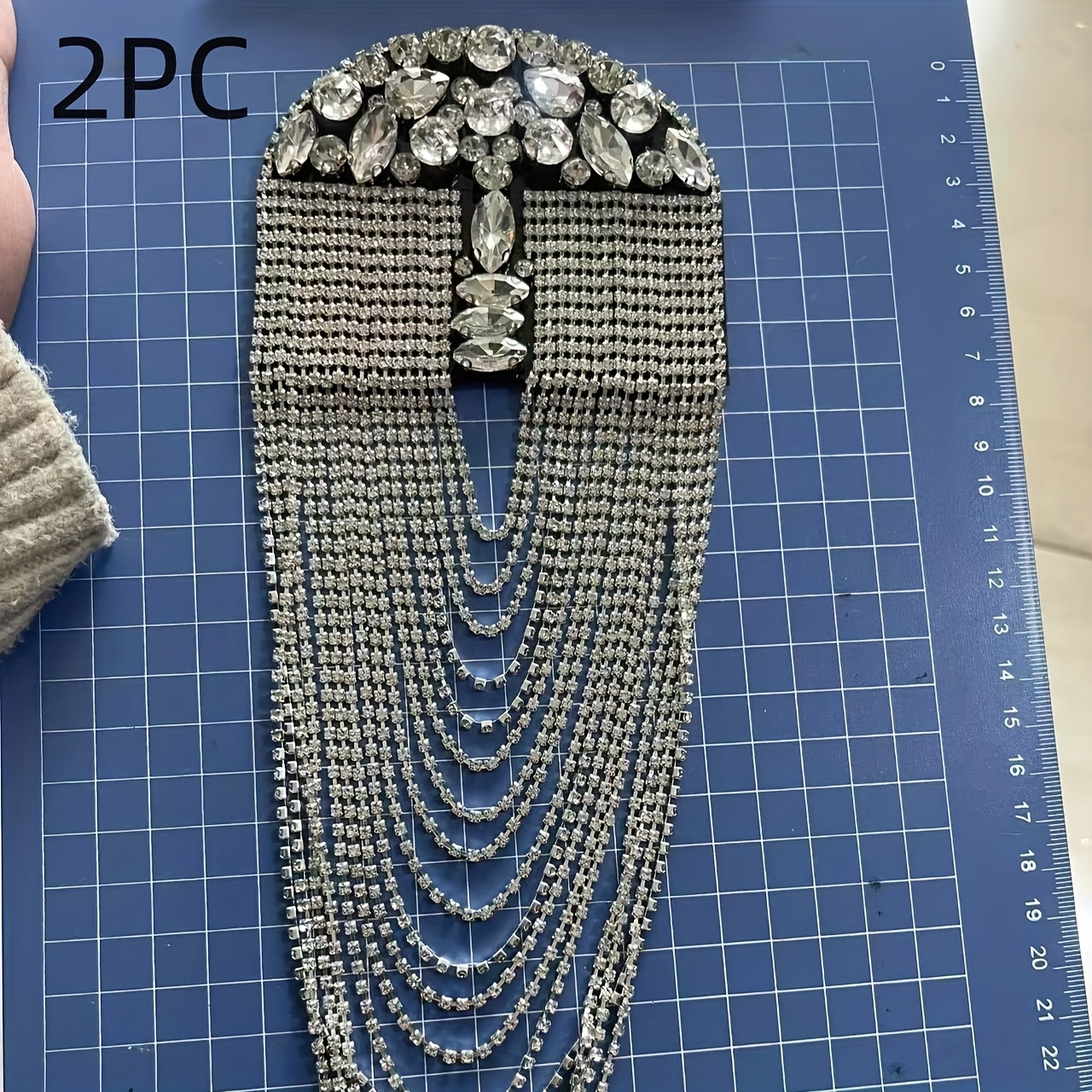 E-shop 2er-Set Glitzer Extra Lange Fransen Epaulett Anzug Kleid Schulter Heavy Additions PROM Party Abnehmbare Additions