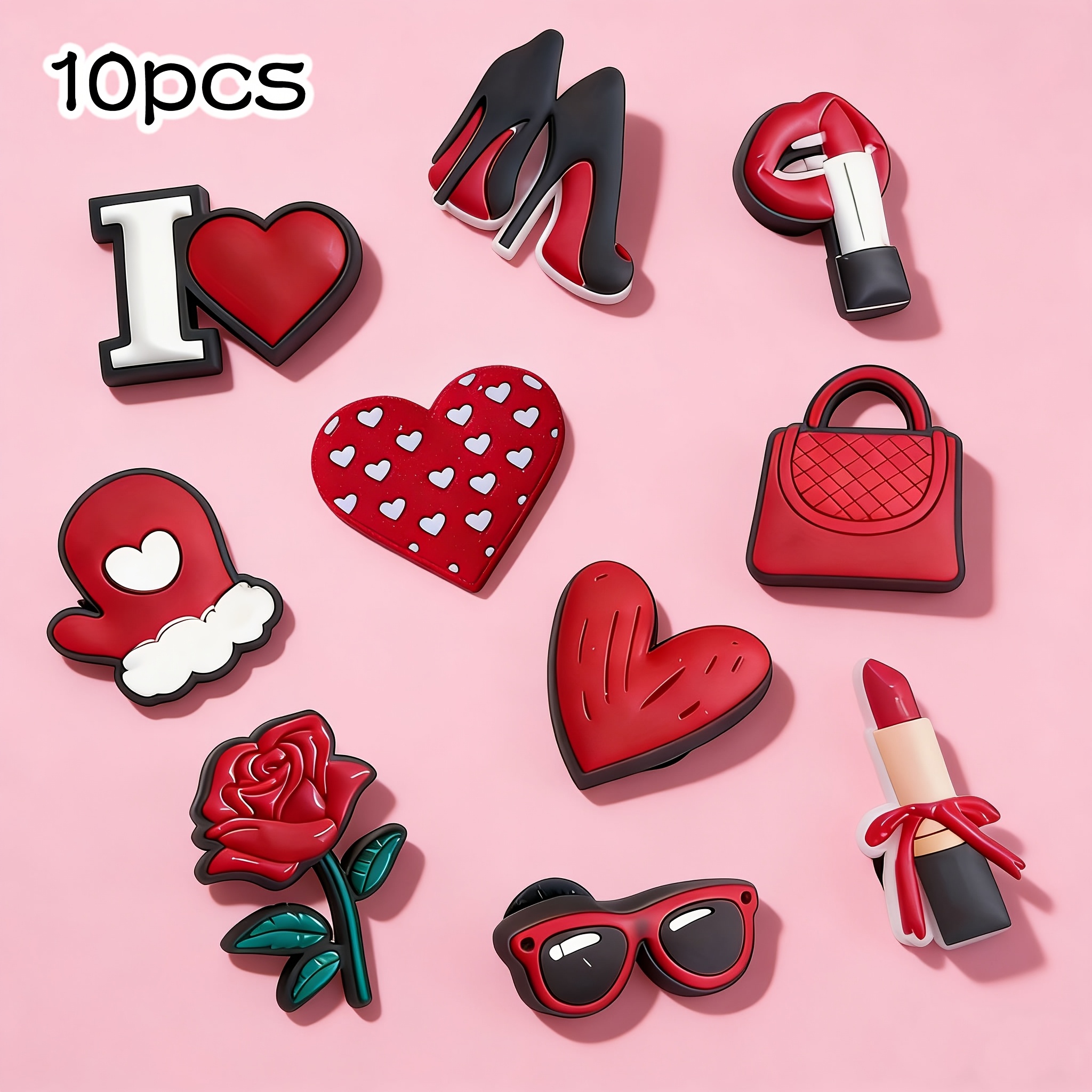 TEMU Adornos para decorar zapatillas para de San Valentín, hechos de PVC, perfectos como regalos para , Navidad, Halloween o recuerdos de