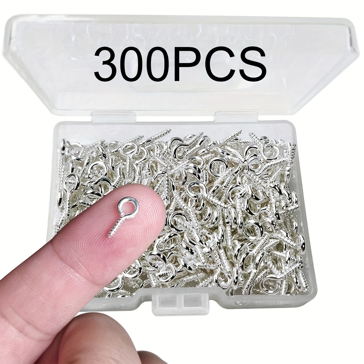 Image of 300pcs Mini Iron Pins, 10x5mm Self-tapping Hooks For Arts & Crafts, Cork Bottles, Charms, Beads, Making, Bottle Decoration | Compact Storage | Durable Metal Pins, Craft Accessories