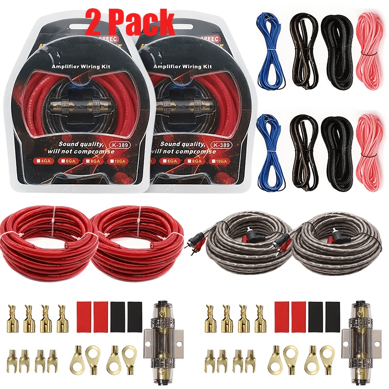 2pack Car Audio Cable Kit Amplifier Install Amp Rca Subwoofer Sub Wiring 2300w