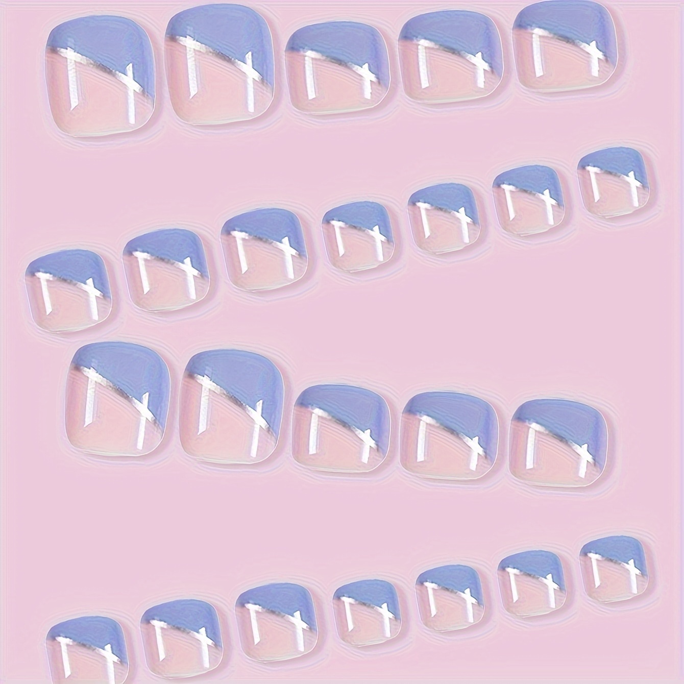 TEMU Summer Simple French Nail Stickers