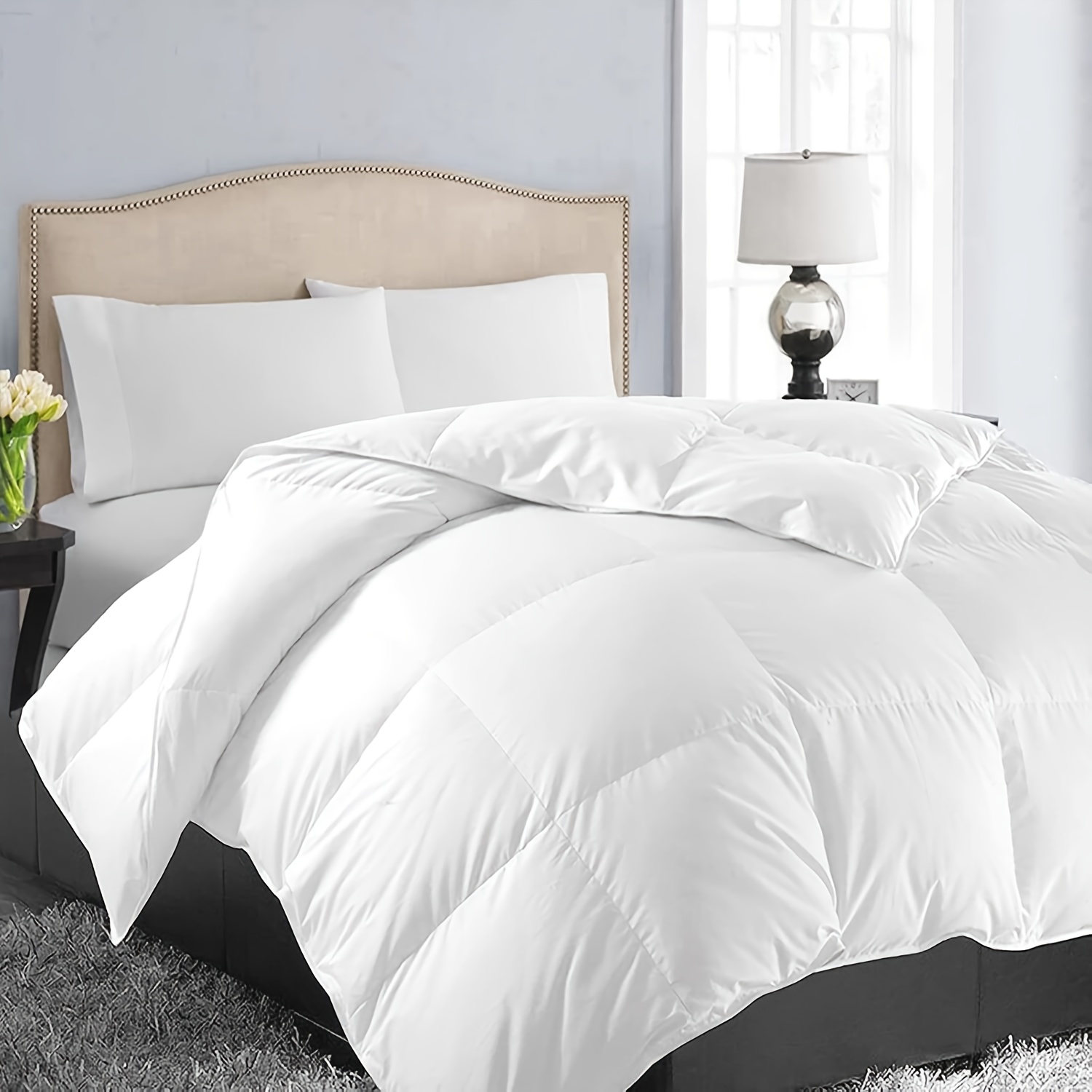 Image of Thick Quilt Warm And Soft 400gms Fluffy Machine Washable Suitable For Bedrooms, Hotels, All Polyester Quilted Quilt Suitable For Winter Use