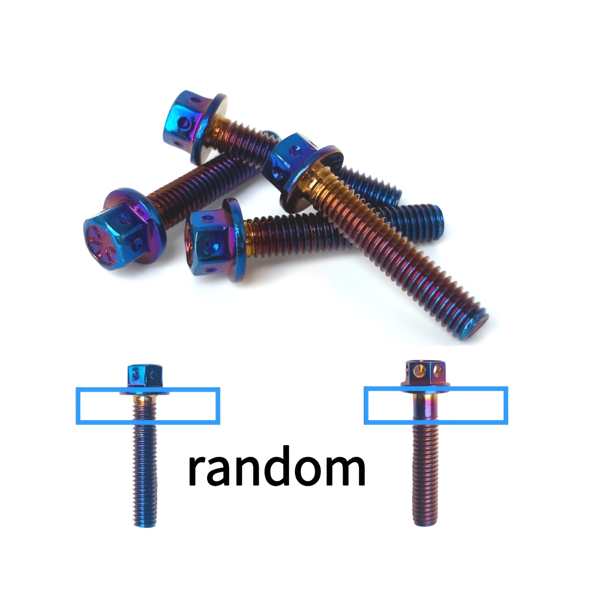 Image of 4pcs 304 Stainless Steel Hex Socket Head Cap Screws M6*30mm, With Coating And Blue Anodized Surface Finish, Random Screw Threads, Suitable For , Electric Vehicle Parts, , Stainless Steel Screws