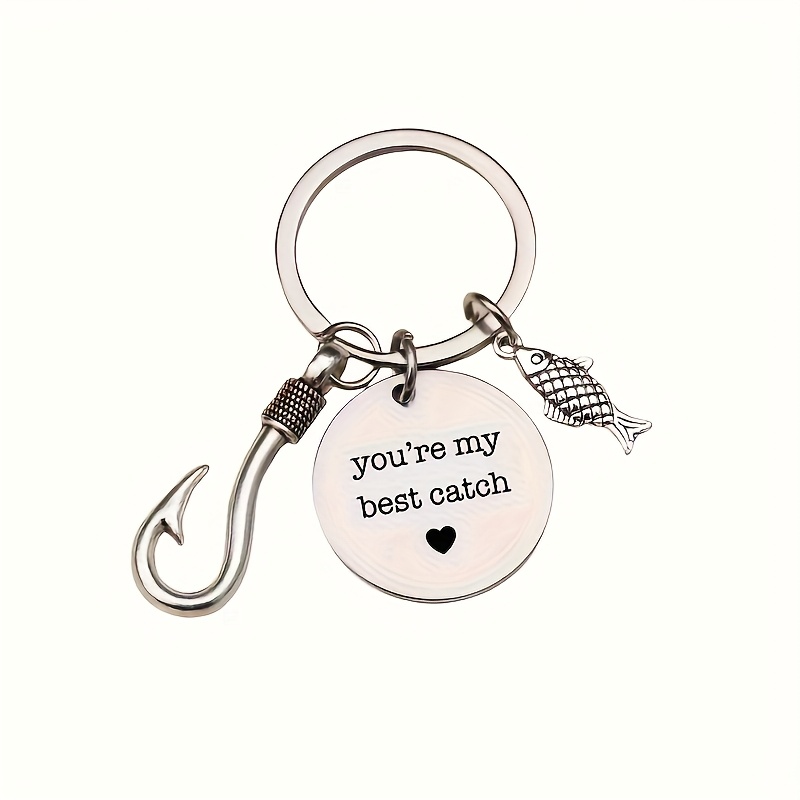 Men' Hook Pendant Keychain - "you're Catch" Fishing Enthusiast Gift