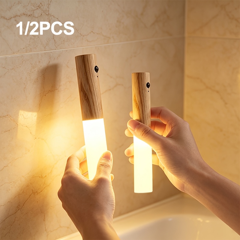 Detachable Magnetic Wooden LED Wall Sconce Night Light