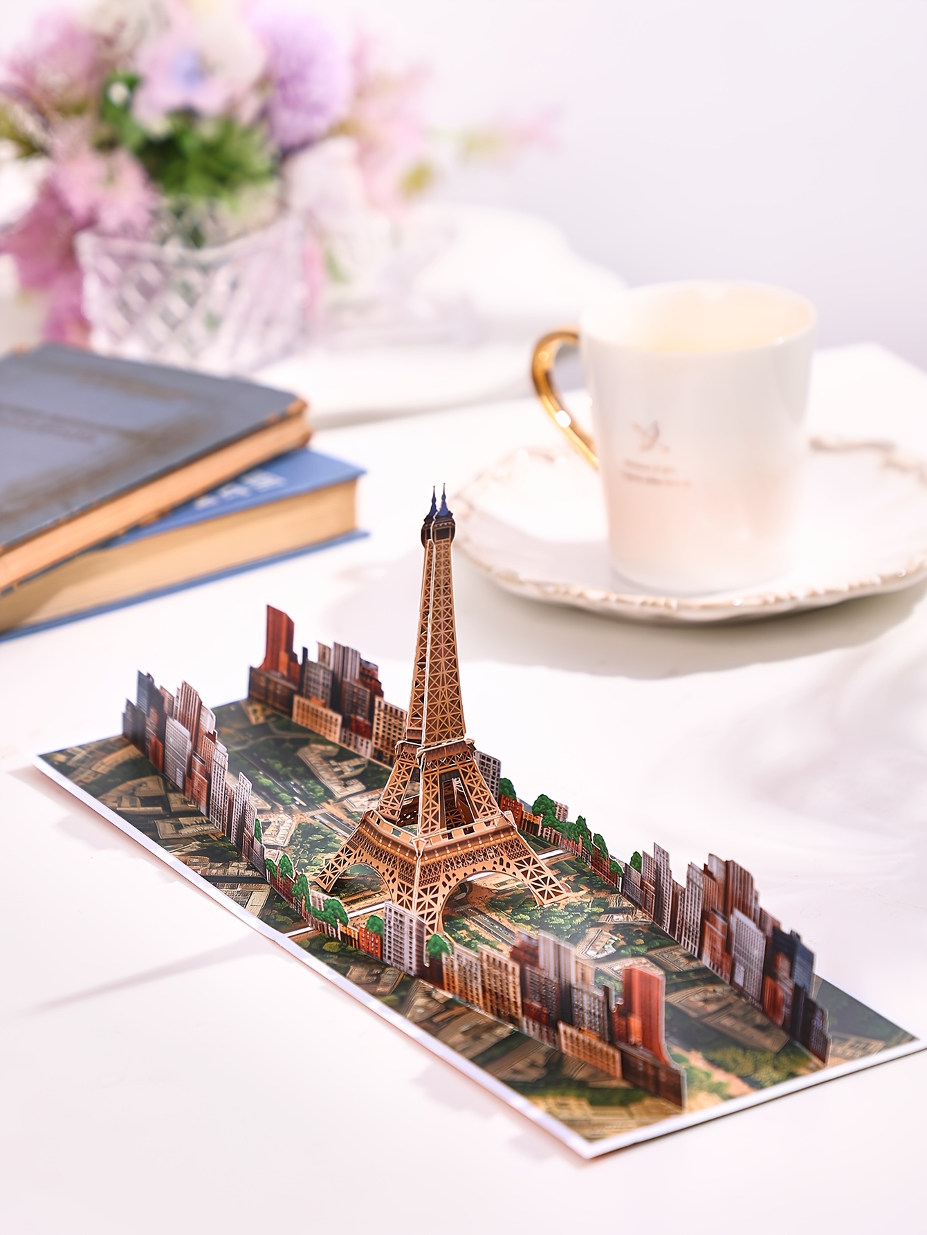 Paris Tower 3D Paper Greeting Card - Eiffel Tower & Cityscape Design, Pop-Up Travel Souvenir Gift for Friends, Birthdays, Mother'S Day, Thanksgiving - Durable Keepsake Keepsake, Gift for Travelers, Themed Event Accessory, Sturdy Construction