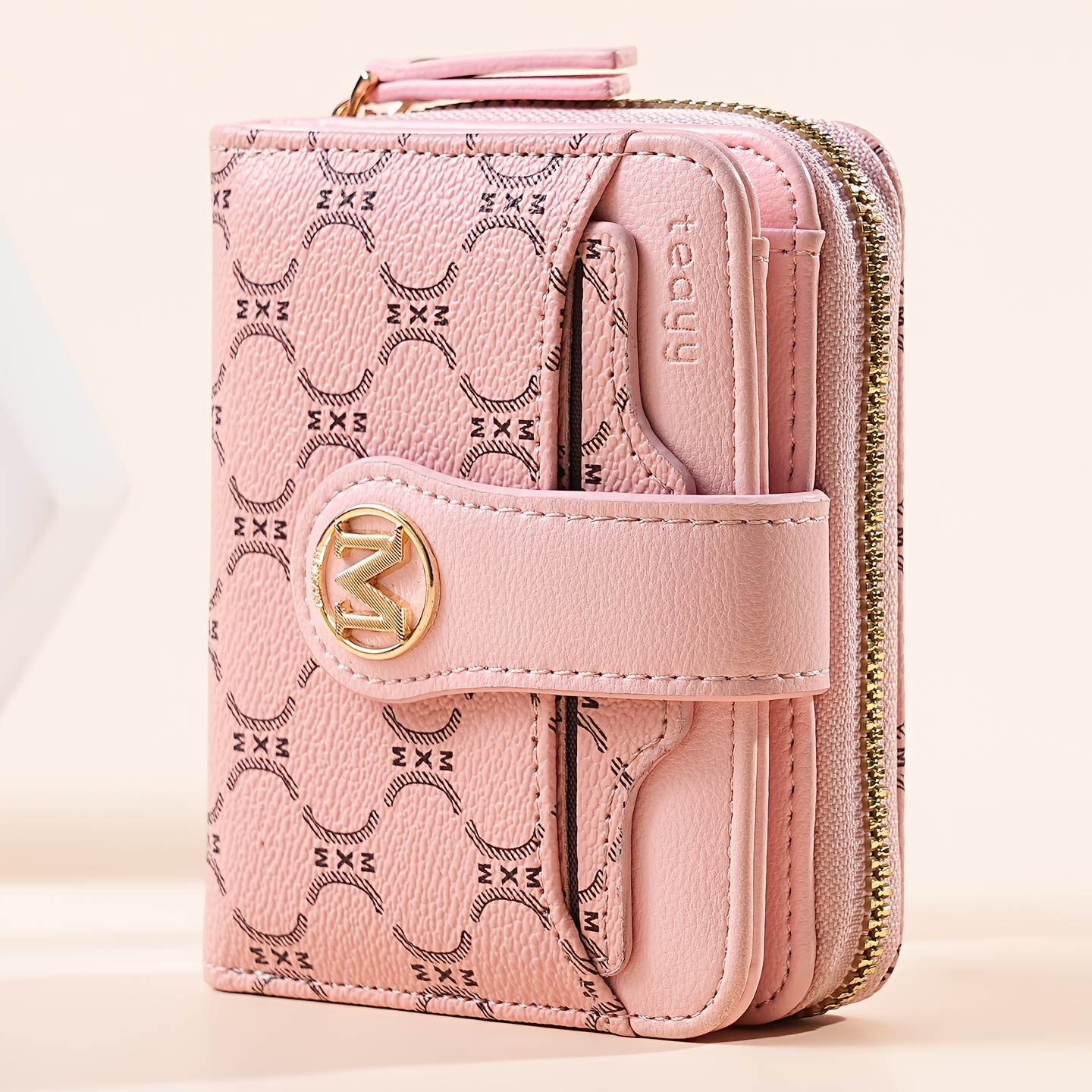 TEMU Neue Geldbörse in Vintage-Farben mit mehreren Kartenfächern, großes Fassungsvermögen, hochwertige Damen-Geldbörse, Letter-Clutch, kurzer