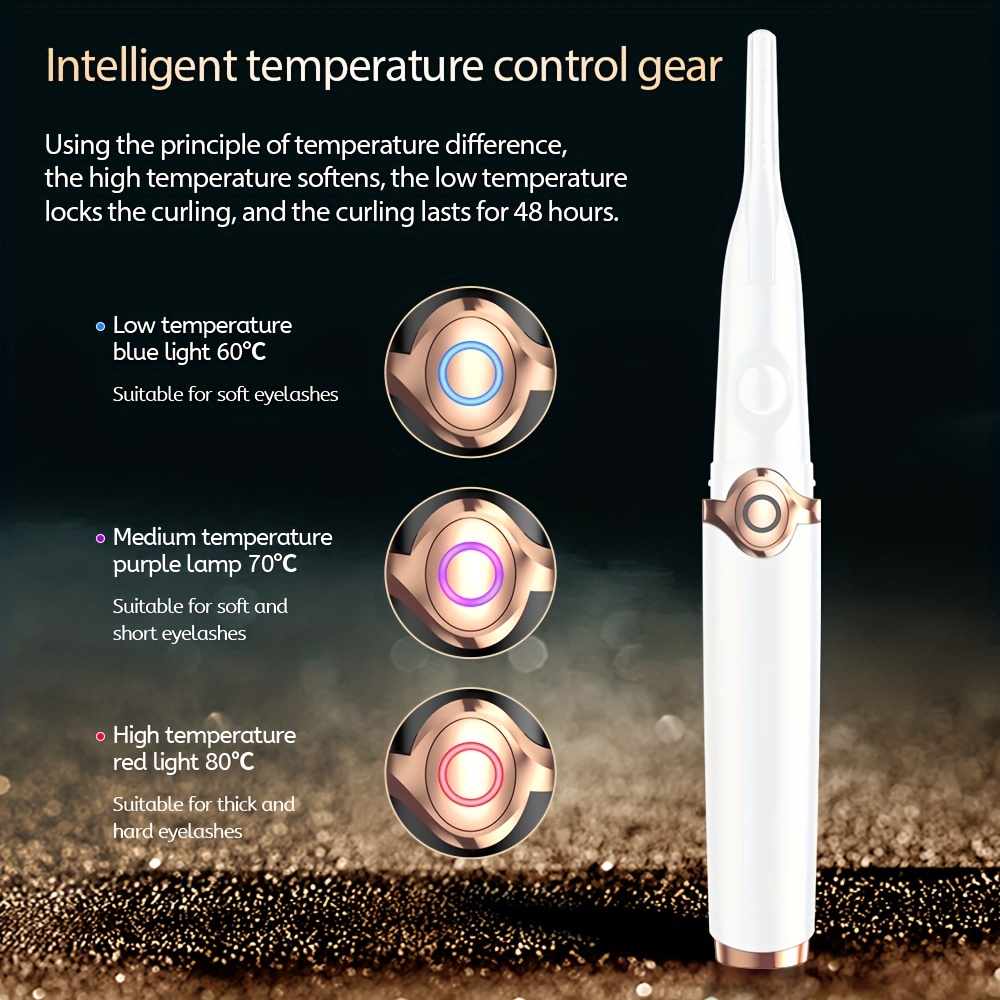 clip type heated eyelash curler with comb usb rechargeable for use after wearing false eyelashes and mascara 3 temperature quick curling long lasting Product details 5