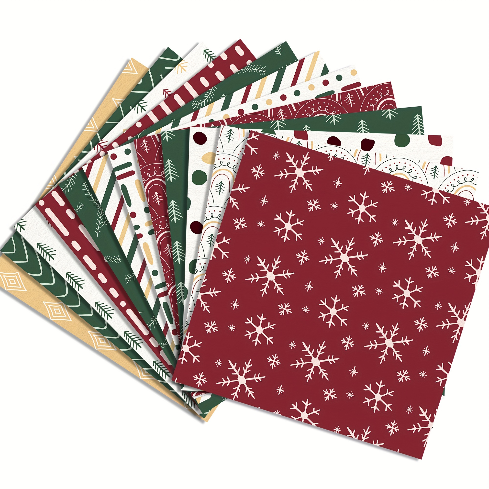 

24-pack Christmas Paper - Red & Paper For Diy Card Making, Scrapbooking, Photo Album Decorations, Textured Design - 12x12 Inches