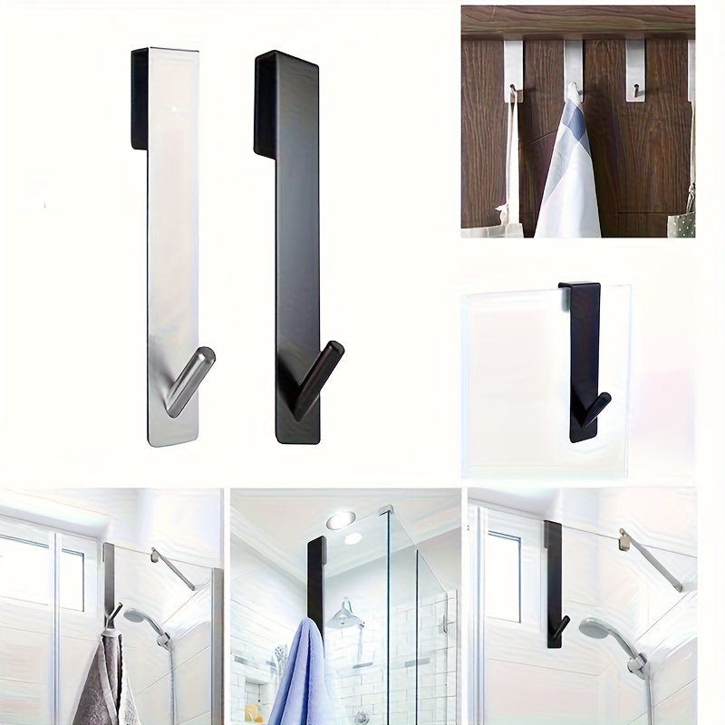 2pcs brushed golden frameless wall mounted bathroom hooks curved design with spherical cap space saving   suitable for glass doors shower curtain rods towel racks   anti  