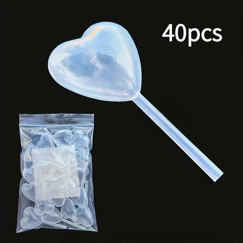 TEMU 40pcs Of Plastic Pipettes, 0.14-ounce Heart-shaped Squeeze Droppers