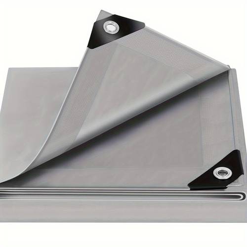 1pc waterproof tarpaulin with eyelets protective resistant and tear resistant garden cover suitable for garden furniture pools wooden items and cars 140g m gray