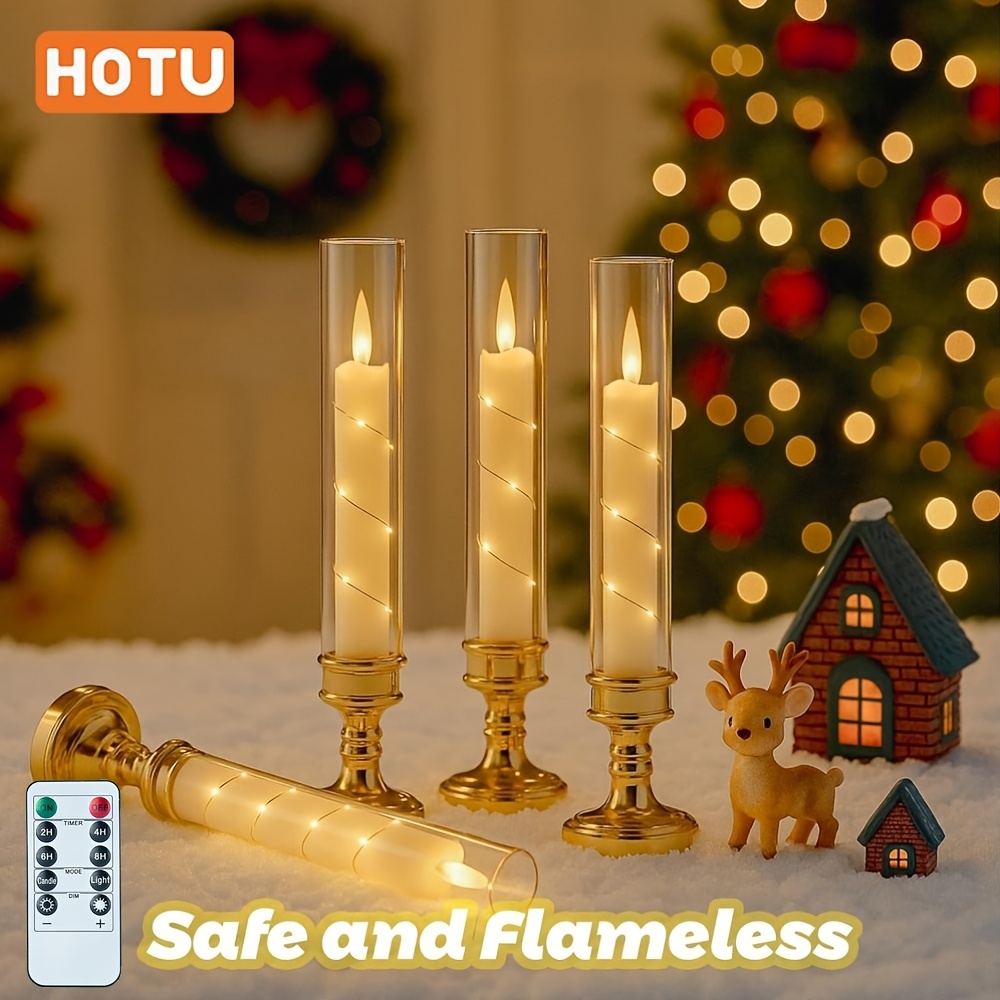 4 stuks Vlamloze Kaarsen met Afstandsbediening