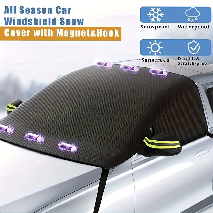 

Car Snow Front Windshield Cover Snow With Magnet Waterproof Anti-frost Insulation Cover Half Car Cover