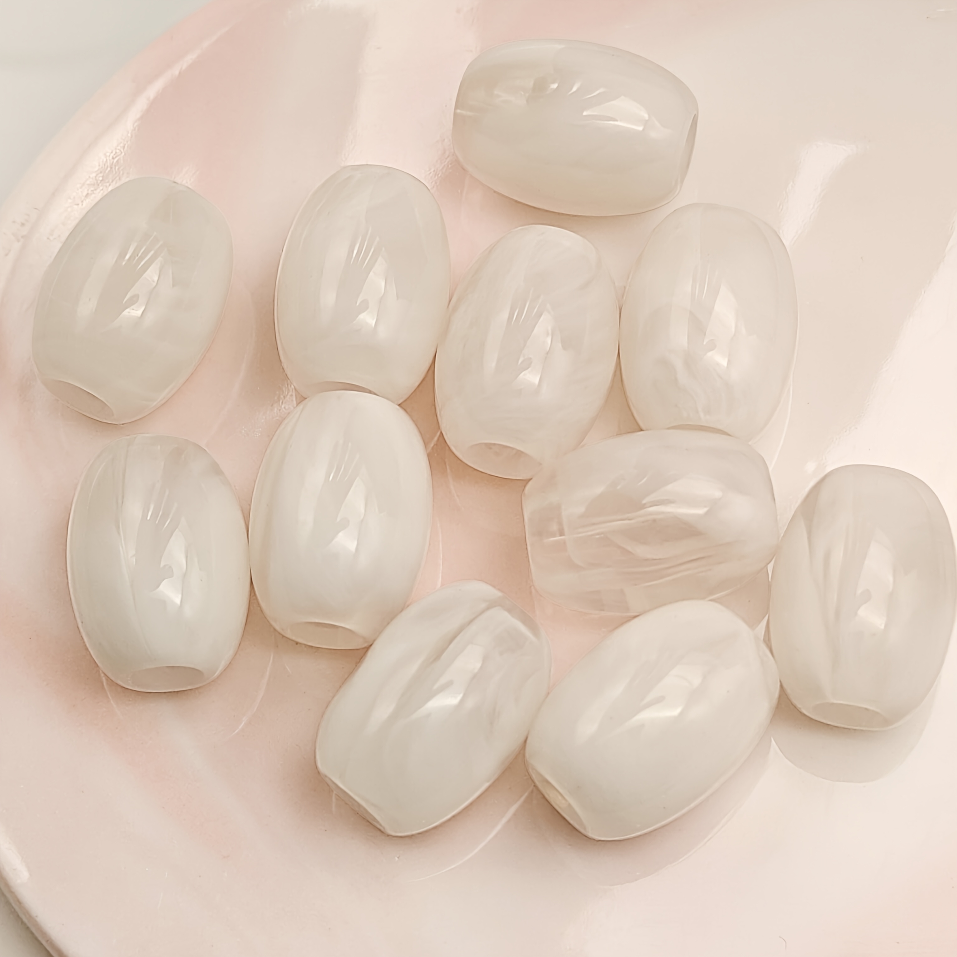 TEMU 22pcs Perles de Acryliques 16.5Mm Perles à Grand Trou Matériel de Création de Bijoux, Peut Être Utilisé pour Porte-clés, Bracelets, Vêtements,